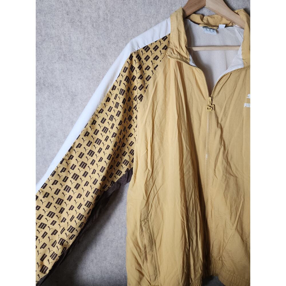 PUMA Gold Brown Y2K Luxe Active Windbreaker Track Jacket SZ XXL - Picture 3 of 12